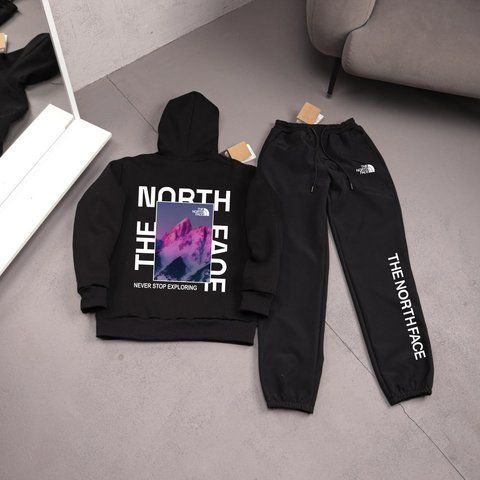 Мужской зимний спортивный костюм The North Face черный Комплект ТНФ Худи Штаны плащевка Ads-565 фото