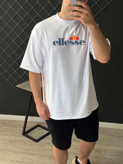 Чоловіча футболка оверсайз Ellesse біла Теніска Еліс Rap-RD381 фото