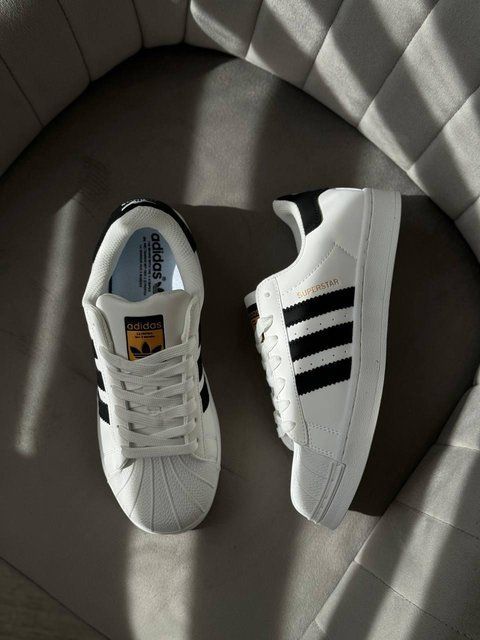 Женские кроссовки Adidas Superstar классические белые Адидас Суперстар весенние осенние Скри-SLP011104 фото