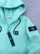 Мужская зимняя толстовка Stone Island на молнии бирюзовая Кофта Стон Айленд с патчем Хар-343 фото 2