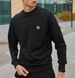 Мужской свитшот Stone Island черный Кофта без капюшона Стон Айленд с патчем Хар-275 фото 1