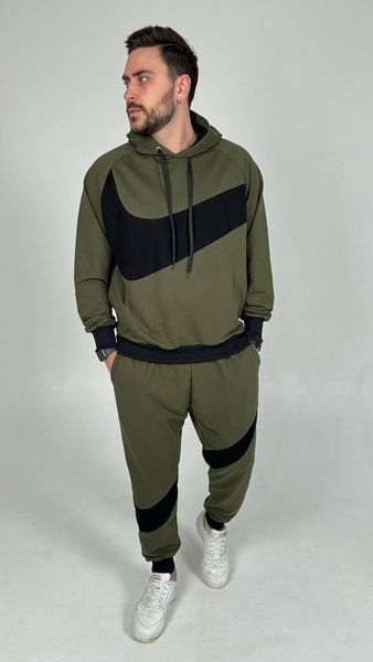 Чоловічий спортивний костюм Nike Big Swoosh сірий Комплект Найк Худі Брюки Жилетка Pav-204 фото