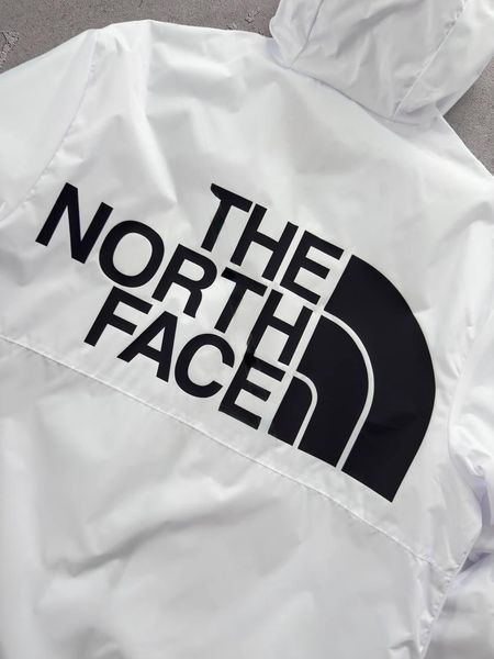 Чоловіча вітрівка The North Face з капюшоном біла Куртка ТНФ весняна Хар-559 фото