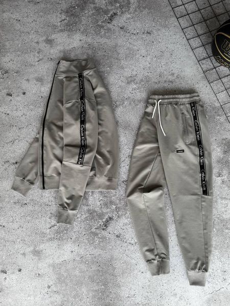 Чоловічий спортивний костюм Calvin Klein сірий Комплект Кельвін Кляйн без капюшона Моло-64SW фото