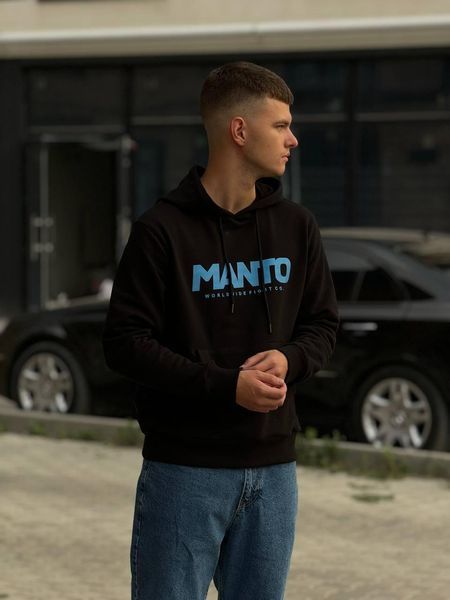 Мужская зимняя кофта Manto Gym черная Толстовка Манто с капюшоном Ads-451 фото