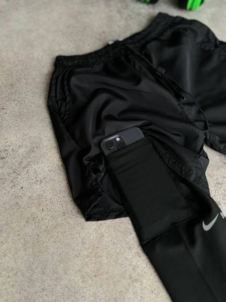 Чоловічі спортивні шорти Nike чорні з лосинами для тренувань Найк Моло-GH204 фото