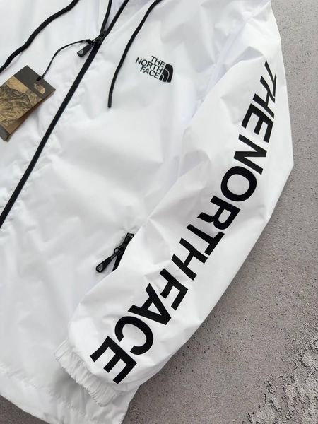 Чоловіча вітрівка The North Face з капюшоном біла Куртка ТНФ весняна Хар-559 фото
