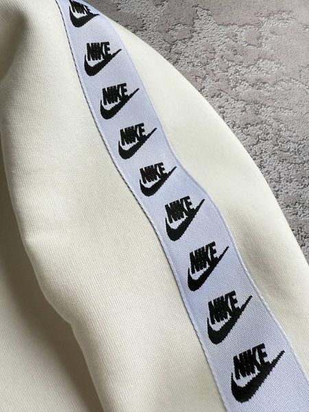 Чоловічий зимовий спортивний костюм Nike з лампасами молочний Комплект Найк без капюшона Хар-702 фото