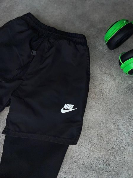 Чоловічі спортивні шорти Nike чорні з лосинами для тренувань Найк Моло-GH204 фото