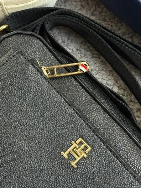 Сумка мужская Tommy Hilfiger черная Барсетка через плечо Томми Хелфигер Cap-0145 фото