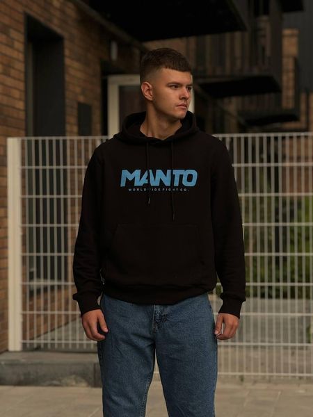 Мужская зимняя кофта Manto Gym черная Толстовка Манто с капюшоном Ads-451 фото