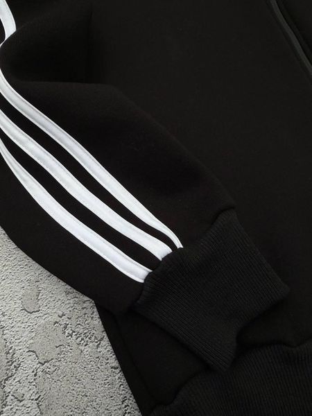 Мужской зимний спортивный костюм Adidas черный Комплект Адидас без капюшона Хар-302 фото