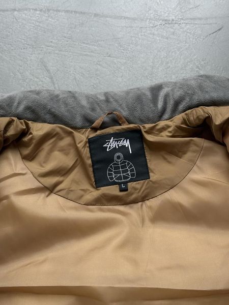 Мужская жилетка Stussy утепленная коричневая Безрукавка Стуси демисезонная Slav-art133.03 фото