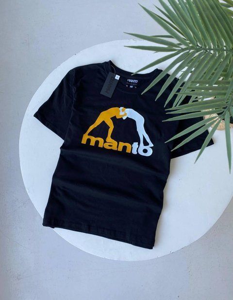 Чоловіча футболка Manto Classic чорна бавовняна Теніска Манто Cas-32 фото