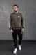 Мужской зимний спортивный костюм Adidas с лампасами хаки с черным Комплект Адидас без капюшона Хар-320 фото 2