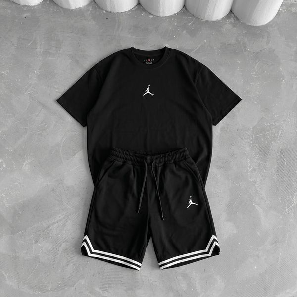 Мужской летний костюм Jordan оверсайз белый Ads-653 фото
