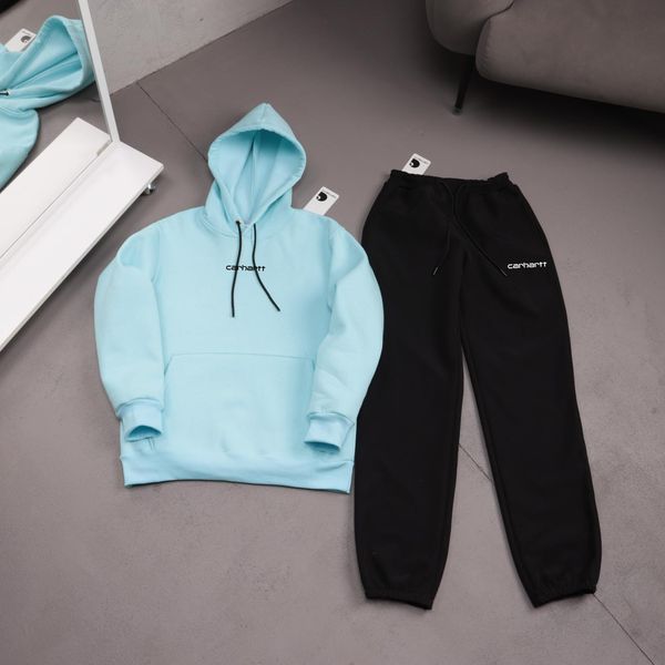 Чоловічий зимовий спортивний костюм Carhartt блакитний Комплект Кархарт Худі Штани плащівка Ads-550 фото