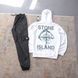 Мужской спортивный костюм Stone Island черно-белый с капюшоном Комплект Худи Штаны плащевка Стон Айленд Ads-632 фото 1