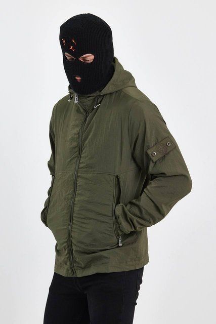 Мужская ветровка Stone Island с патчем хаки Куртка Стон Айленд из плащевки Моло-92-6 фото
