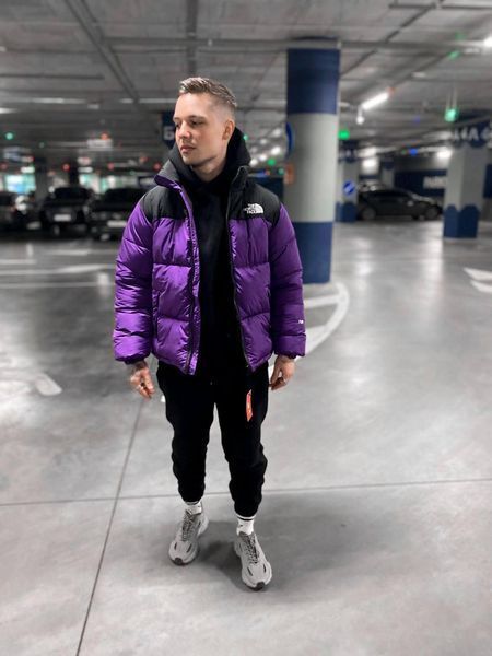 Зимова куртка The North Face фіолетова оверсайз Пуховик ТНФ Arm-TN3 фото