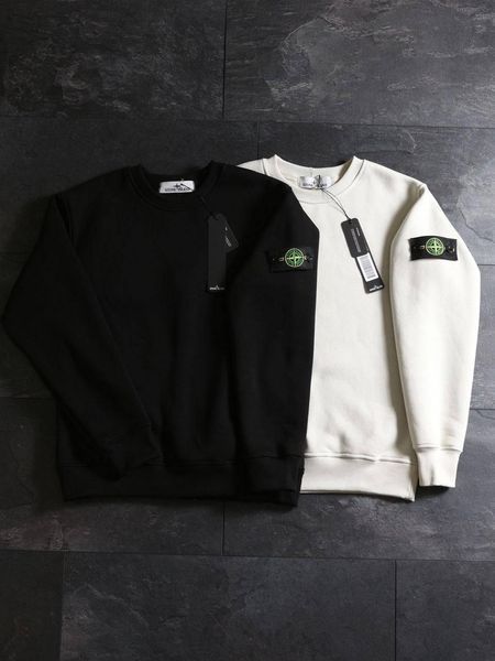 Мужской свитшот Stone Island с патчем черный Мужская кофта без капюшона Стон Айленд Ads-50 2 фото