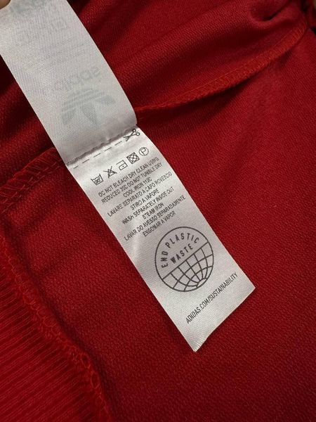 Чоловічий світшот Adidas з лампасами червоний Кофта Адідас без капюшона Хар-589 фото