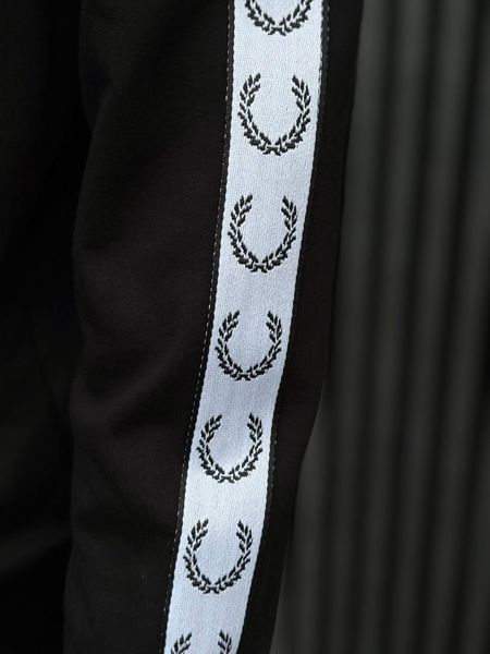 Чоловічий костюм Fred Perry з лампасами чорний Комплект Фред Перрі Кофта Штани Хар-504 фото