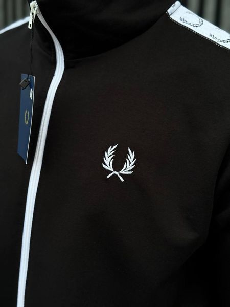 Чоловічий костюм Fred Perry з лампасами чорний Комплект Фред Перрі Кофта Штани Хар-504 фото