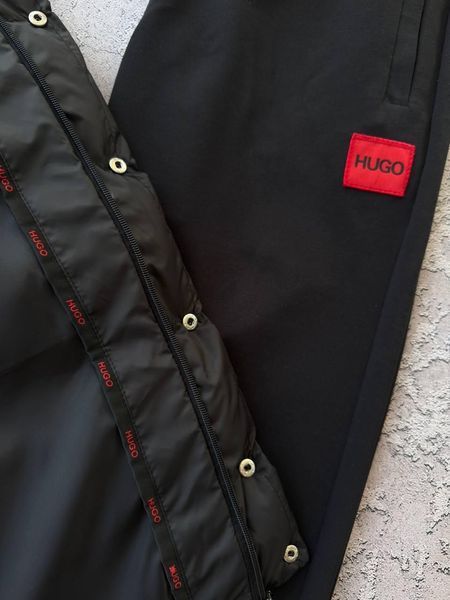 Чоловічий спортивний костюм Hugo Boss чорний Комплект Хьюго Босс Кофта на блискавці Брюки Жилетка Хар-606 фото