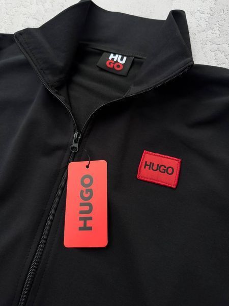 Чоловічий спортивний костюм Hugo Boss чорний Комплект Хьюго Босс Кофта на блискавці Брюки Жилетка Хар-606 фото