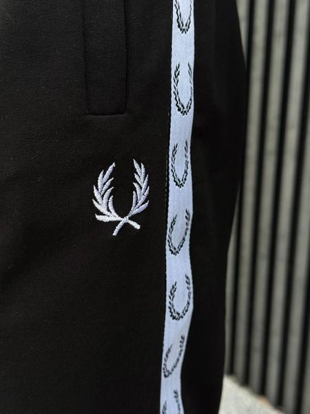 Чоловічий костюм Fred Perry з лампасами чорний Комплект Фред Перрі Кофта Штани Хар-504 фото