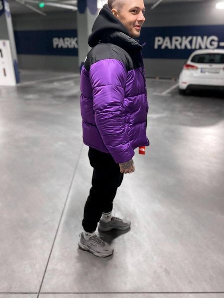 Зимова куртка The North Face фіолетова оверсайз Пуховик ТНФ Arm-TN3 фото