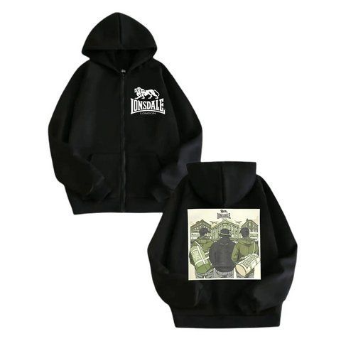 Мужская толстовка Lonsdale черная Ro-ZPLNS006 фото