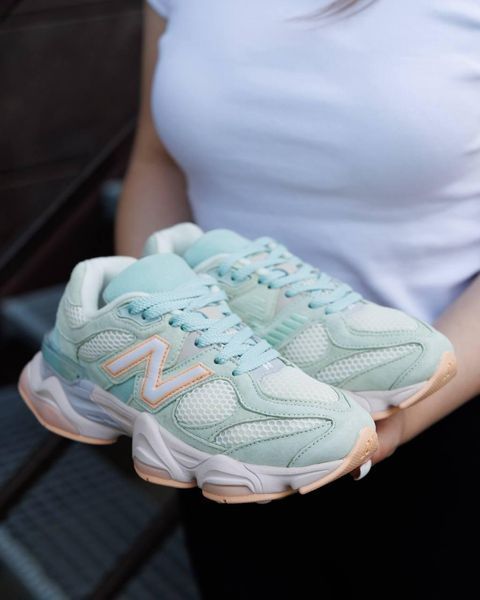 Жіночі кросівки New Balance 9060 ментолові Нью Беланс 9060 замшеві Pow-NB153 фото