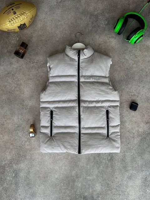Мужская жилетка Nike серая Безрукавка Найк без капюшона Моло-73-PC фото
