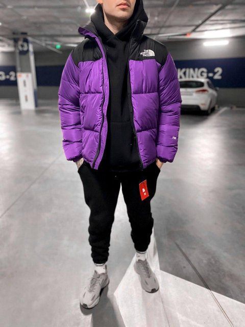 Зимова куртка The North Face фіолетова оверсайз Пуховик ТНФ Arm-TN3 фото