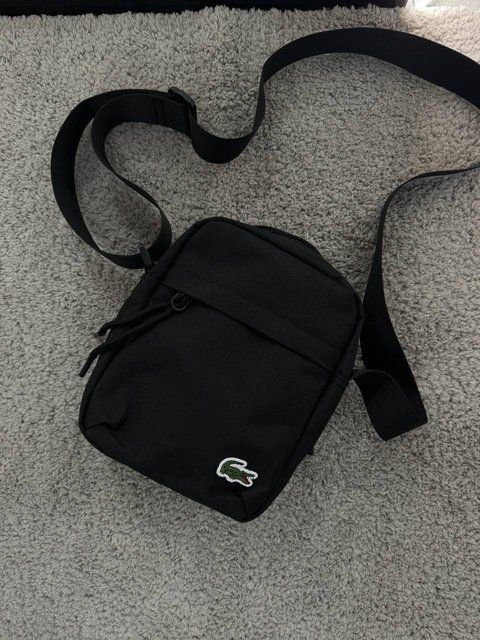 Сумка мужская Lacoste черная Барсетка через плечо Лакоста Cap-0134 фото