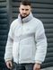 Мужская зимняя куртка двухсторонняя Nike на меху серая без капюшона Пуховик Найк Armo-N3334_09 фото 6