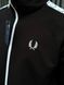 Чоловічий костюм Fred Perry з лампасами чорний Комплект Фред Перрі Кофта Штани Хар-504 фото 5