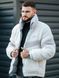 Мужская зимняя куртка двухсторонняя Nike на меху серая без капюшона Пуховик Найк Armo-N3334_09 фото 5