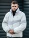Мужская зимняя куртка двухсторонняя Nike на меху серая без капюшона Пуховик Найк Armo-N3334_09 фото 4
