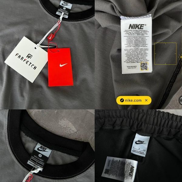 Мужской летний костюм Nike Футболка Шорты черный с серым комплект Найк моло-k-55 фото