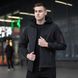 Чоловіча куртка із Soft Shell з капюшоном чорна Вітровка демісезонна на флісі Pobe-Korol' Lev 1 фото 2
