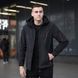 Чоловіча куртка із Soft Shell з капюшоном чорна Вітровка демісезонна на флісі Pobe-Korol' Lev 1 фото 1