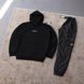 Мужской спортивный костюм Stone Island черный с капюшоном Комплект Худи Штаны плащевка Стон Айленд Ads-631 фото 2