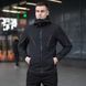 Чоловіча куртка із Soft Shell з капюшоном чорна Вітровка демісезонна на флісі Pobe-Korol' Lev 1 фото 3