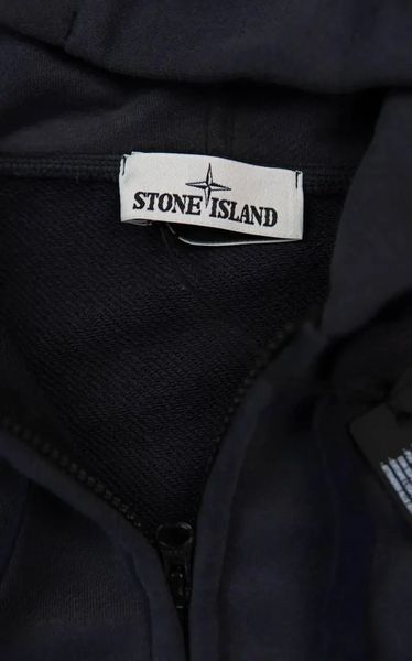 Чоловіча кофта Stone Island антрацит Зіп худи Стон Айленд на блискавці з патчем Hub-36 фото