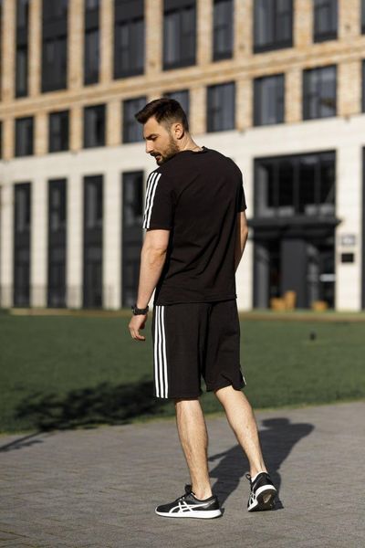 Мужской летний костюм Adidas Футболка Шорты черный Адидас Хар-871 (коп1) фото