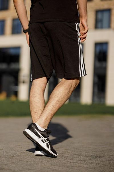 Мужской летний костюм Adidas Футболка Шорты черный Адидас Хар-871 (коп1) фото