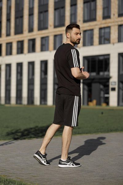 Мужской летний костюм Adidas Футболка Шорты черный Адидас Хар-871 (коп1) фото